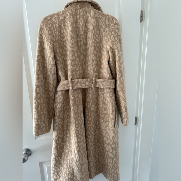 L.A.M.B. Gwen Stefani Balmacaan Camel Long Jacket Coat Sz 6 Leopard No Hood - Picture 2 of 11